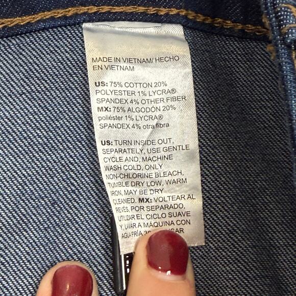 Chico's Wide Leg Disco Cotton Plus Size Basic Indigo Blue Trouser Jean 16R NWT - Picture 10 of 11